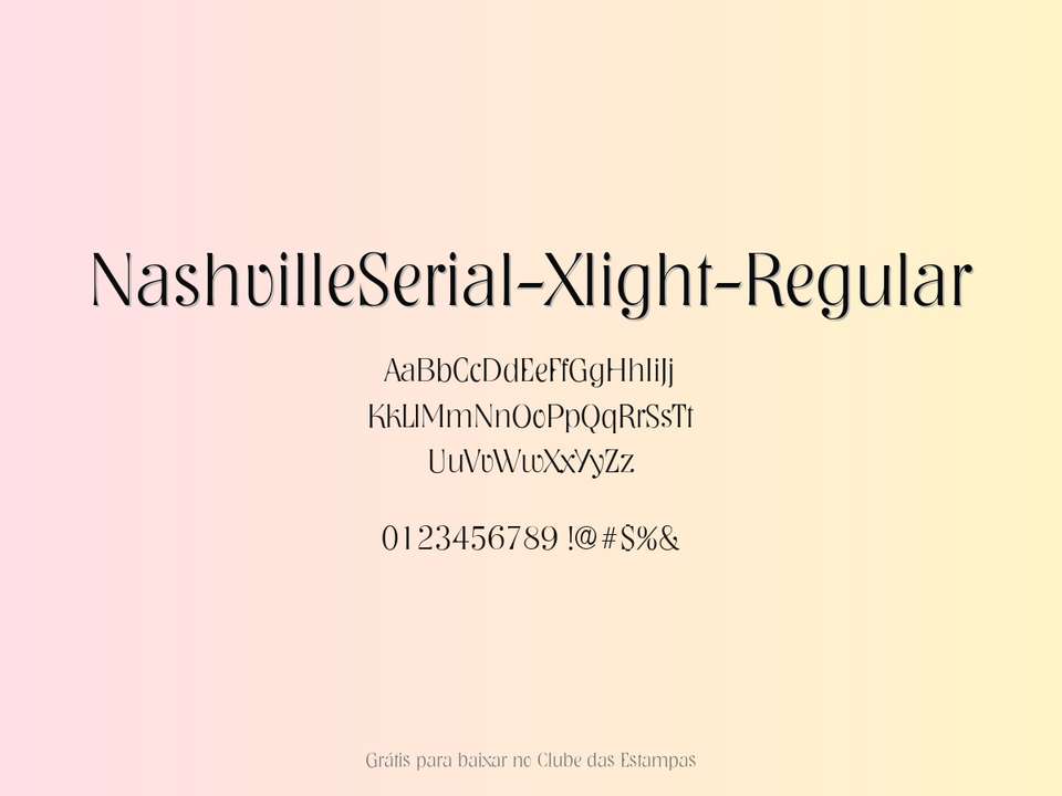Fonte Nashvilleserial Xlight Regular Grátis Para Baixar