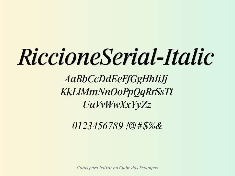 Fonte Riccioneserial Italic Grátis Para Baixar