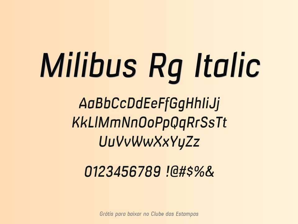 Fonte Milibus Rg Italic Grátis Para Baixar