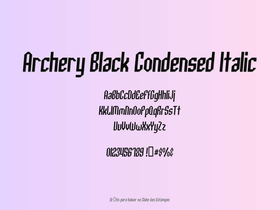 Fonte Archery Black Condensed Italic Grátis Para Baixar