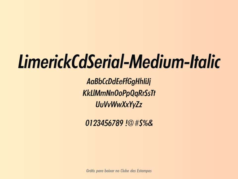 Fonte Limerickcdserial Medium Italic Grátis Para Baixar