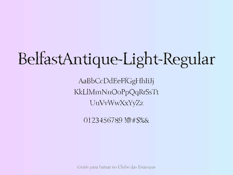 Fonte Belfastantique Light Regular Grátis Para Baixar