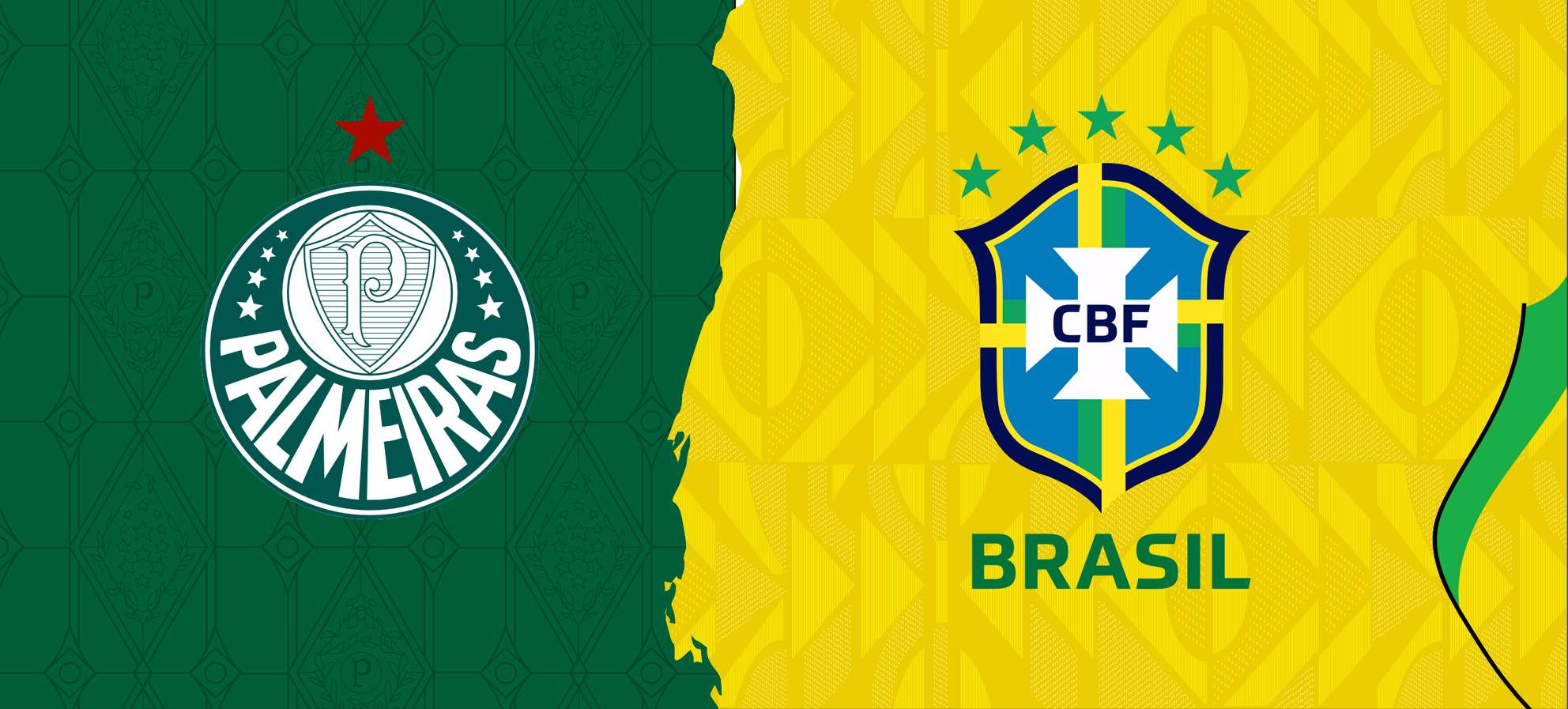 Arte Para Caneca Seleção Brasileira Amarela Mais Time Palmeiras