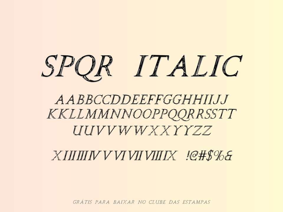 Fonte Spqr Italic Grátis Para Baixar