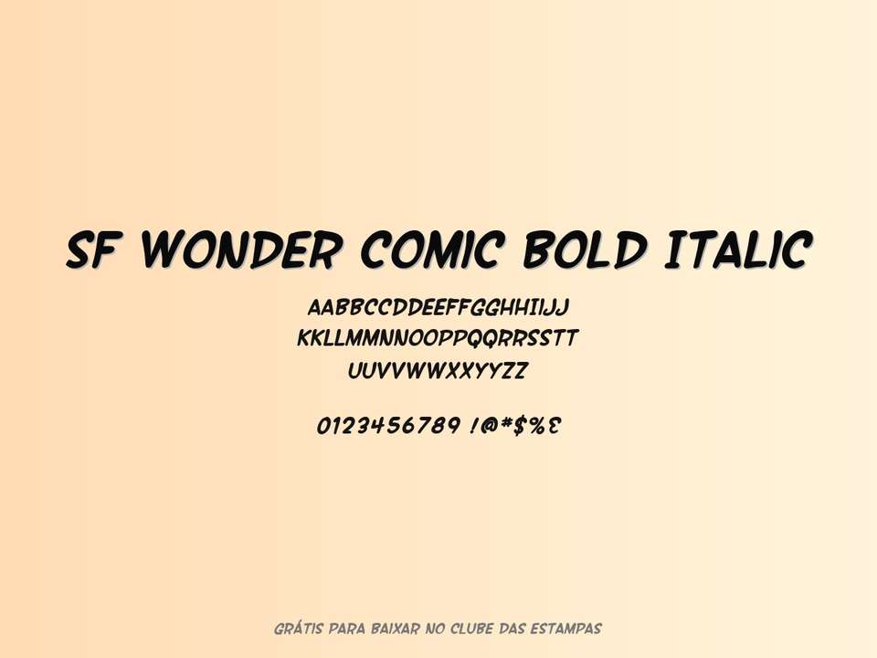 Fonte Sf Wonder Comic Bold Italic Grátis Para Baixar