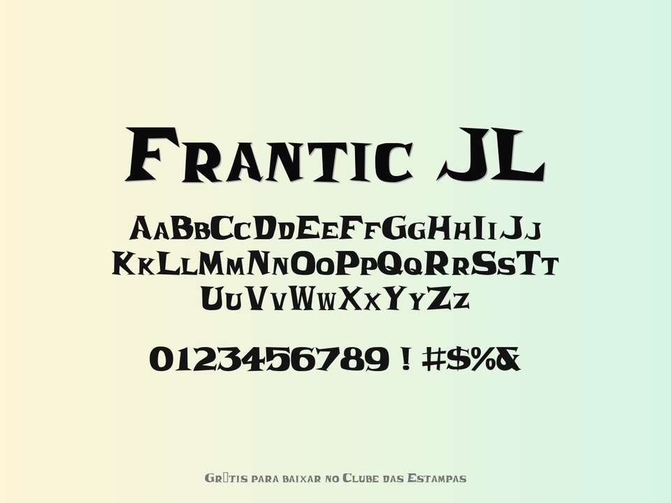 Fonte Frantic Jl Grátis Para Baixar