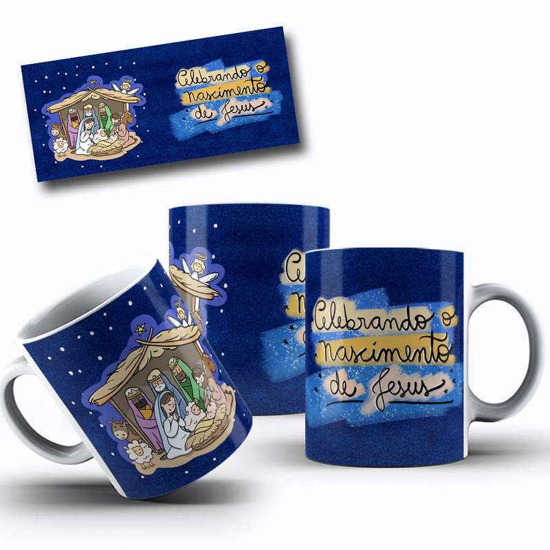 Arte Para Caneca Natal Nascimento De Jesus Cartoon 1