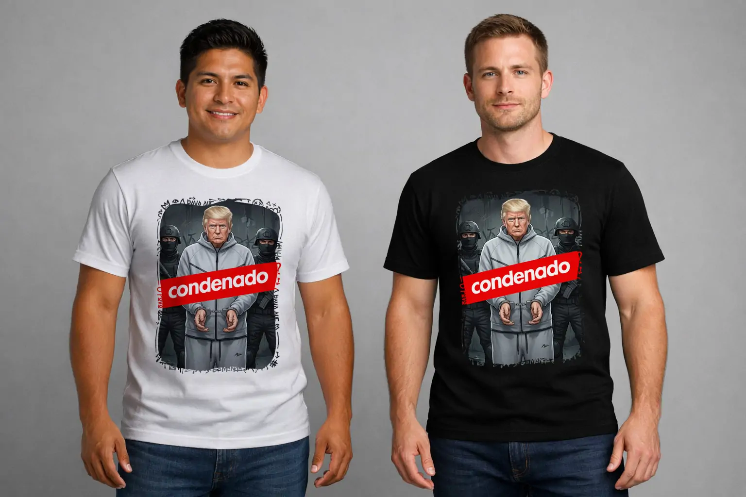 Arte polemica trump condenado para camiseta