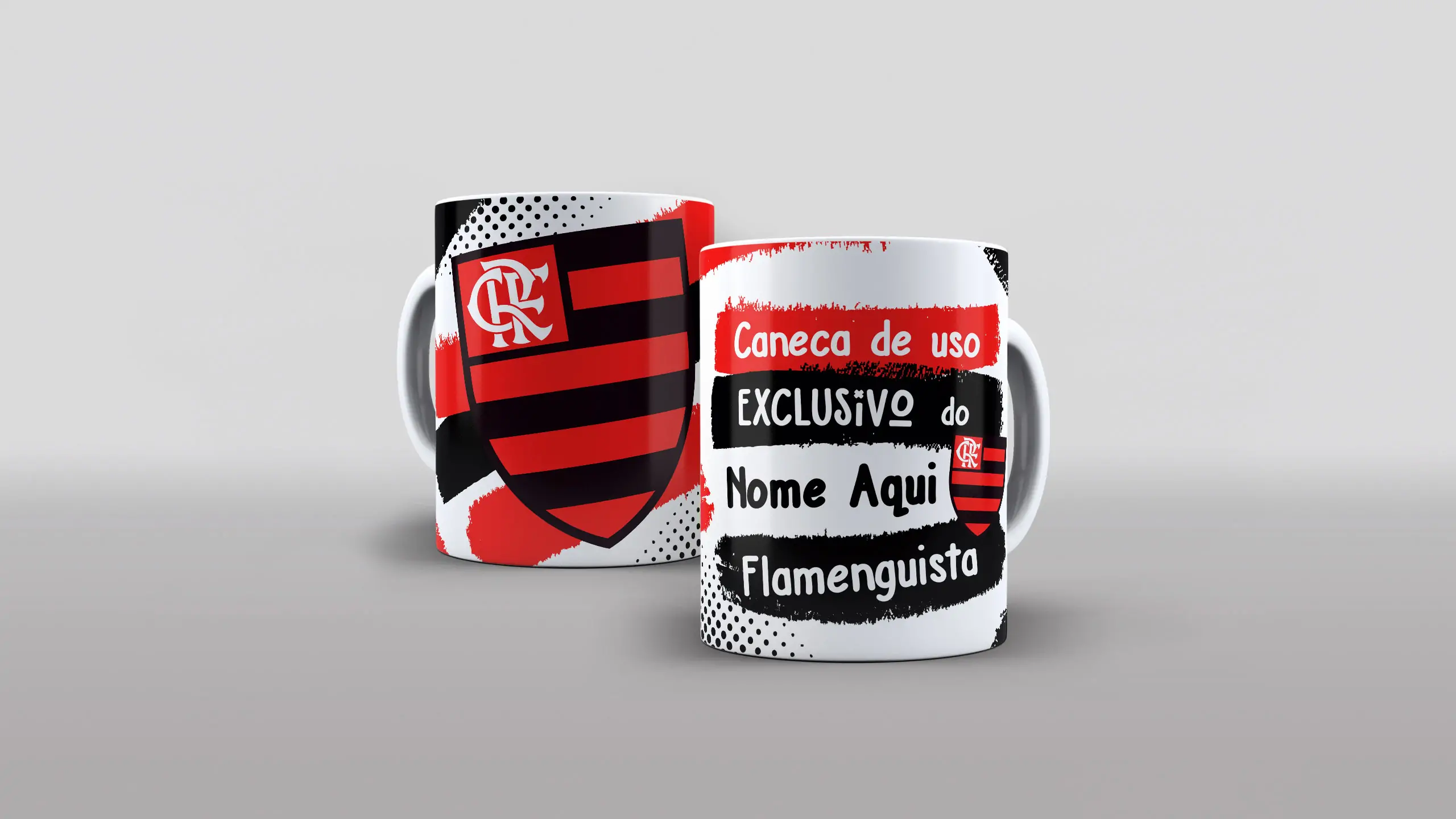 Arte Caneca de uso exclusivo do nome do flamenguista estampa flamengo