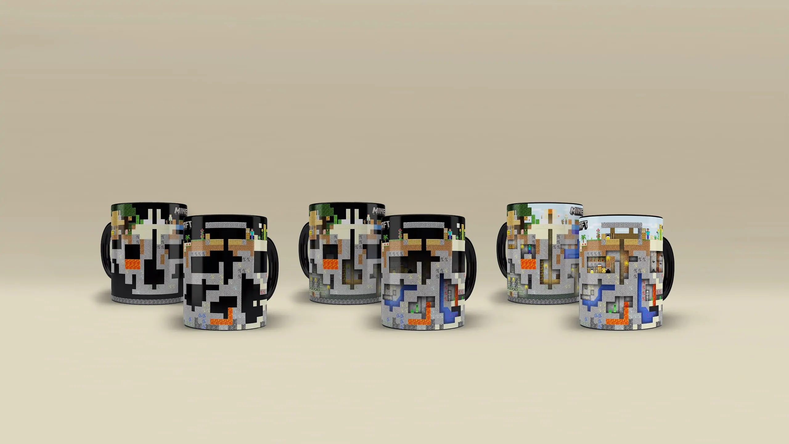 Arte mapa minecraft para canecas magica duas artes arte completa sublimação e arte vazada dtf