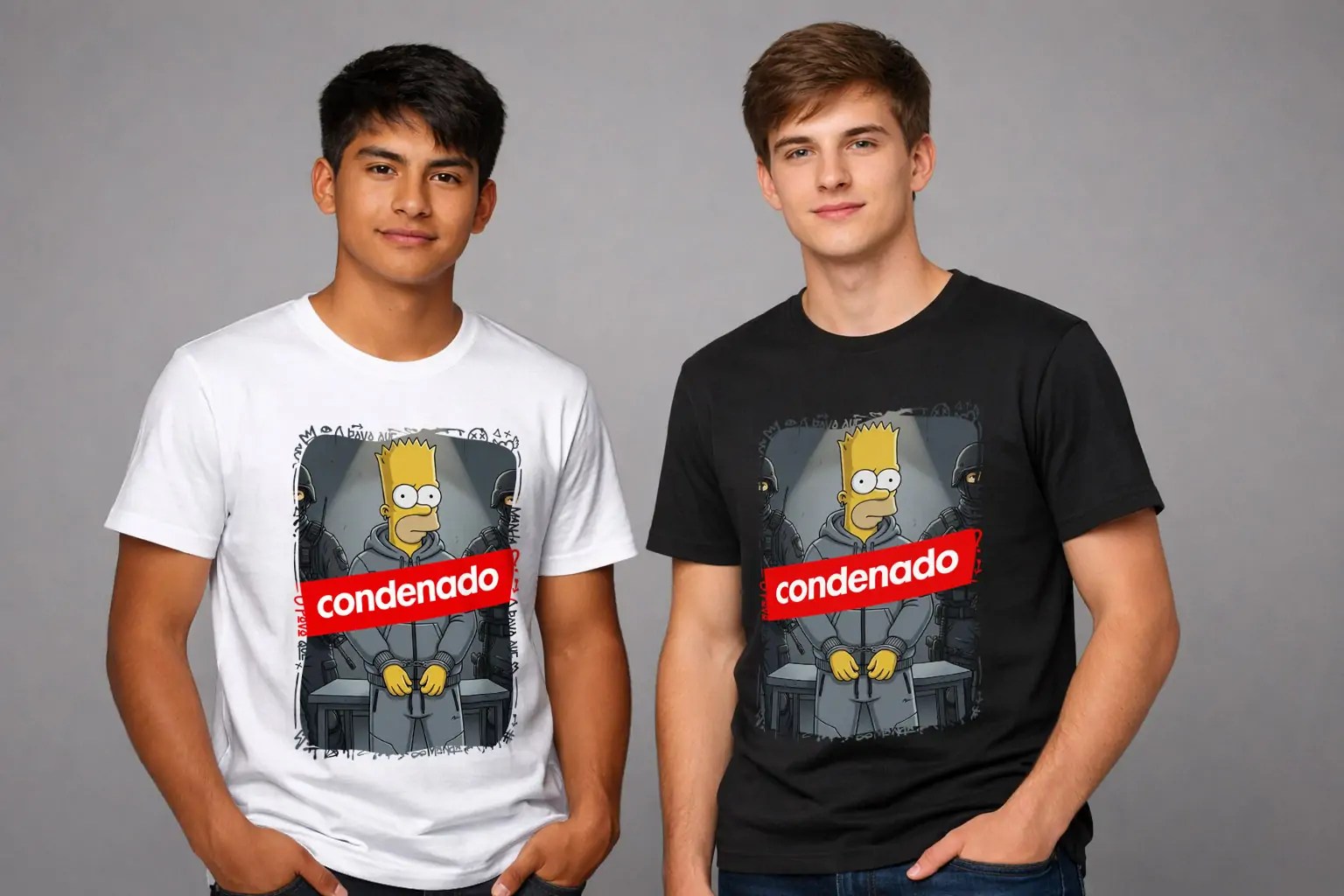 Arte polemica bart simpsons condenado para camiseta