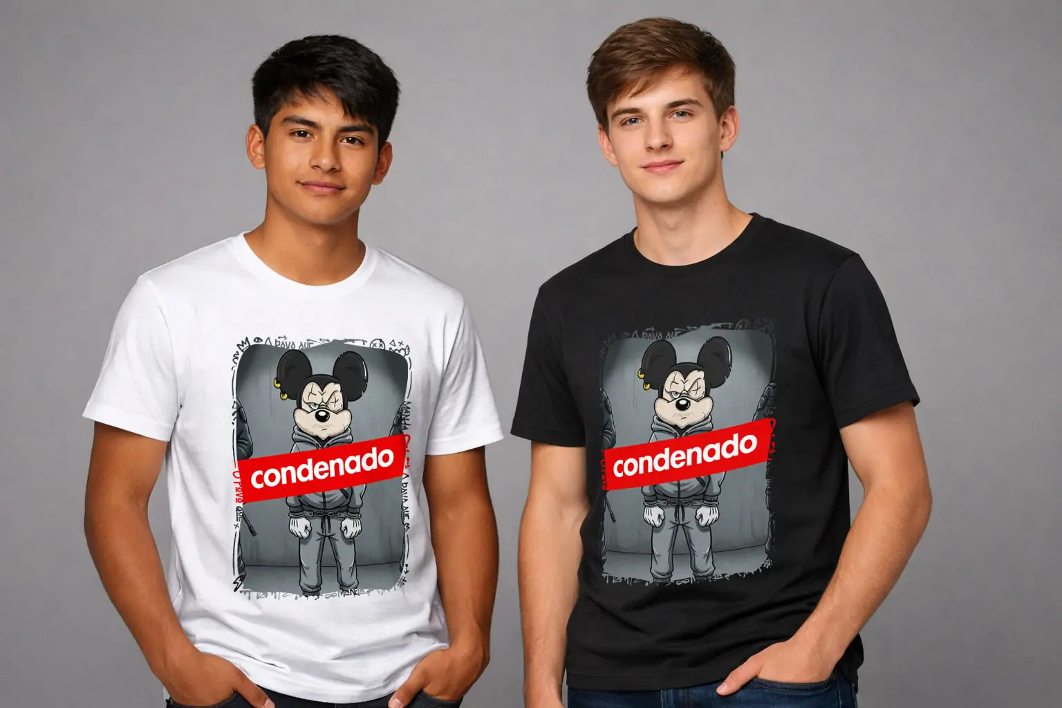 Arte polemica evil mickey condenado para camiseta
