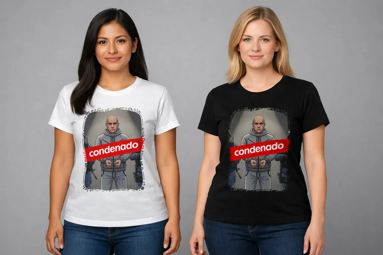 Arte polemica alexandre de moraes condenado para camiseta