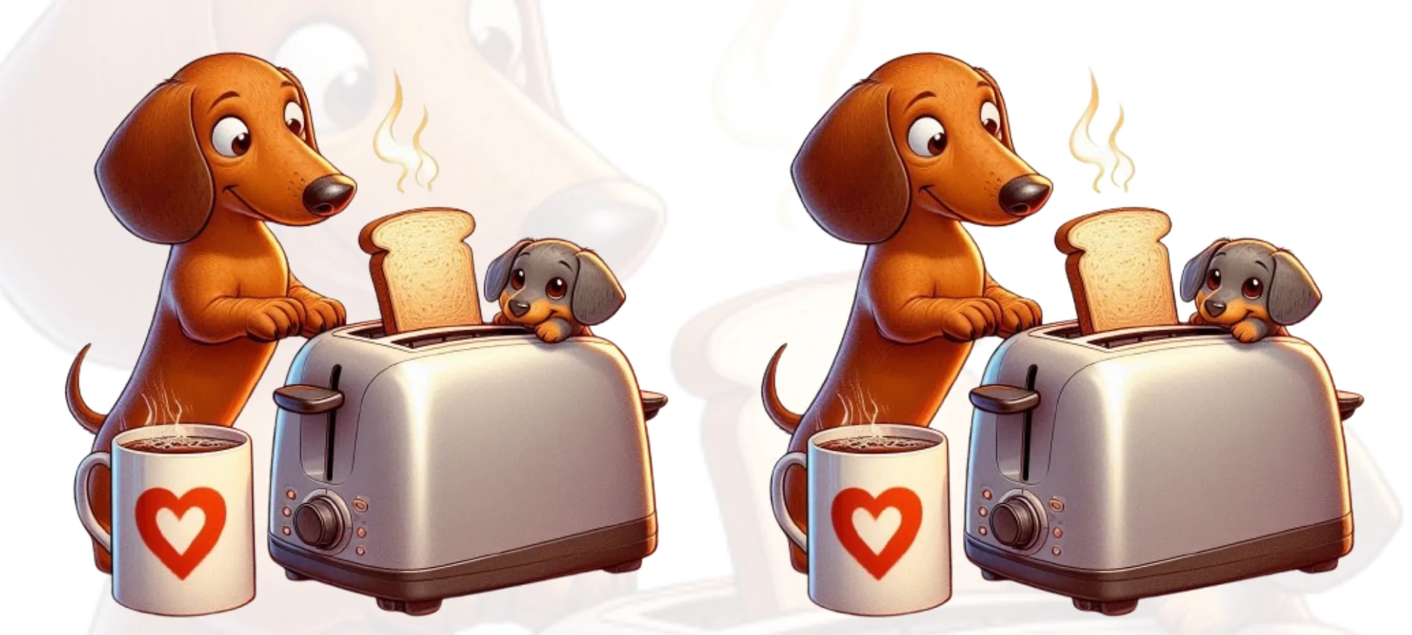 Dachshund e torradeira