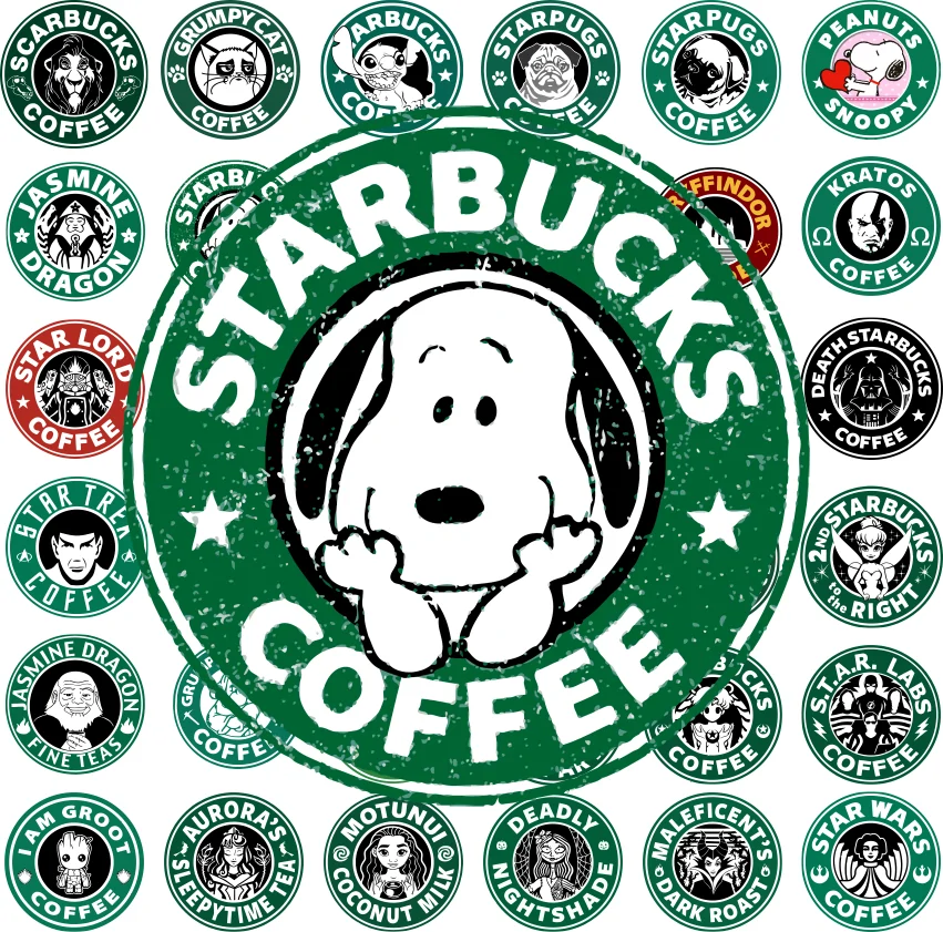 Kit Digital Coffee Buttons PNG 300DPI – Elementos Estilo Starbucks