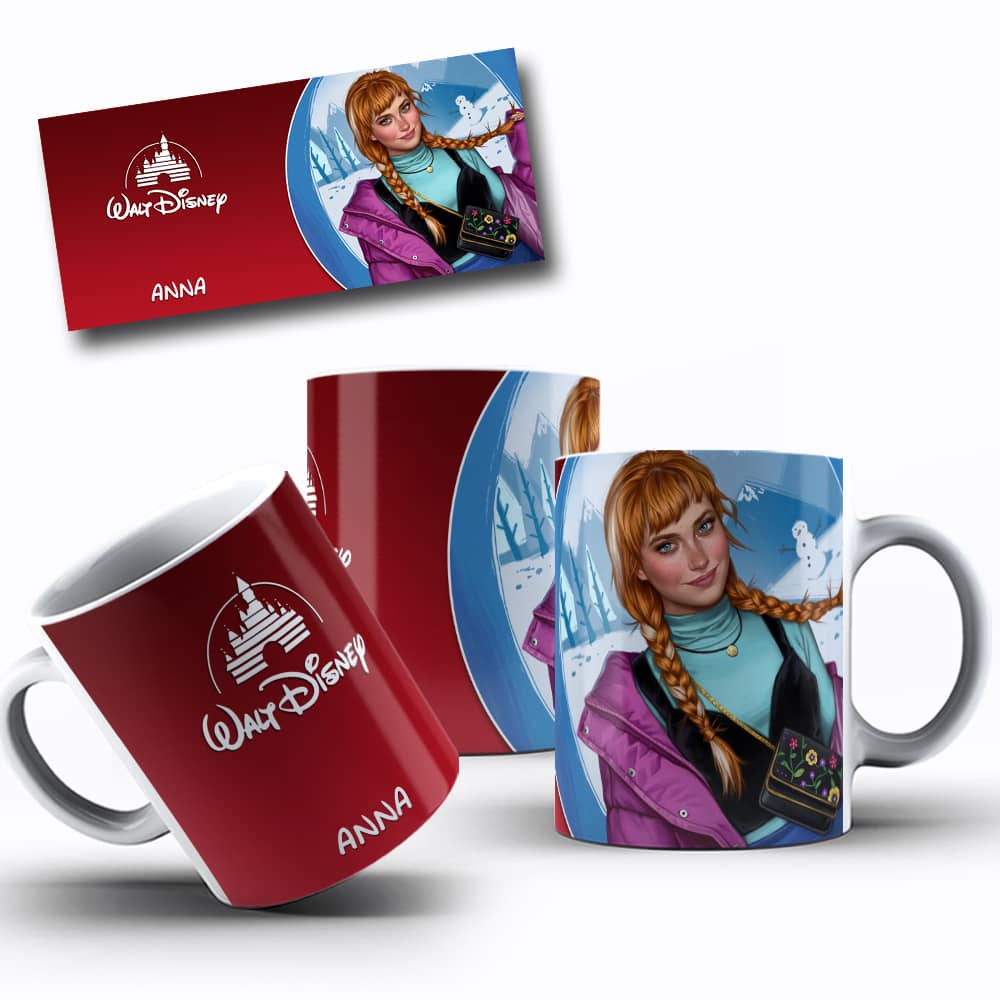 Arte de caneca Princesa Anna Descolada