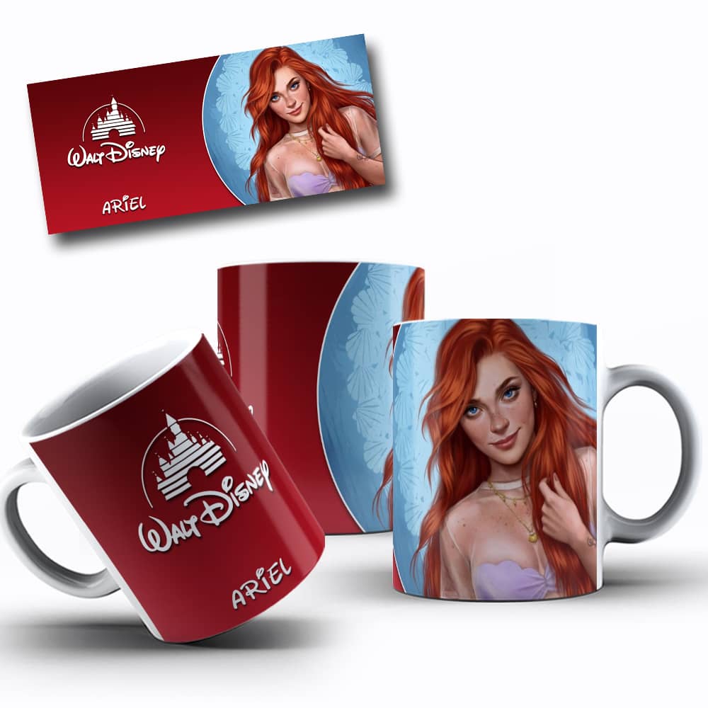 Arte de caneca Princesa Ariel Descolada
