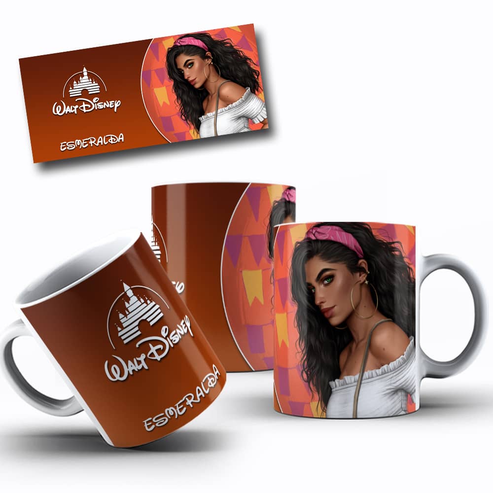 Arte de caneca Princesa Esmeralda Descolada