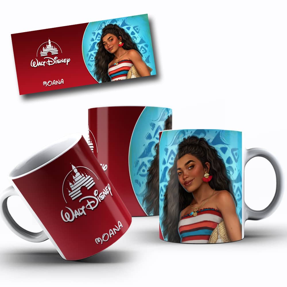 Arte de caneca Princesa Moana Descolada
