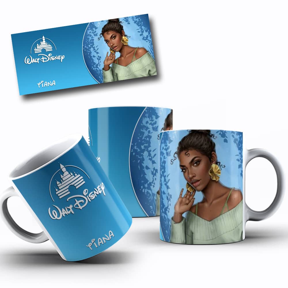 Arte de caneca Princesa Tiana Descolada