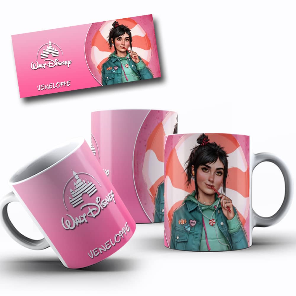 Arte de caneca Princesa Veneloppe Descolada