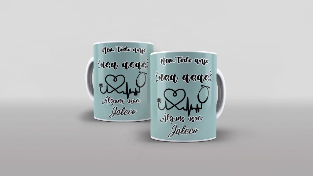 ARTE PARA CANECA NEM TODO ANJO USA ASA ALGUNS USAM JALECO-392