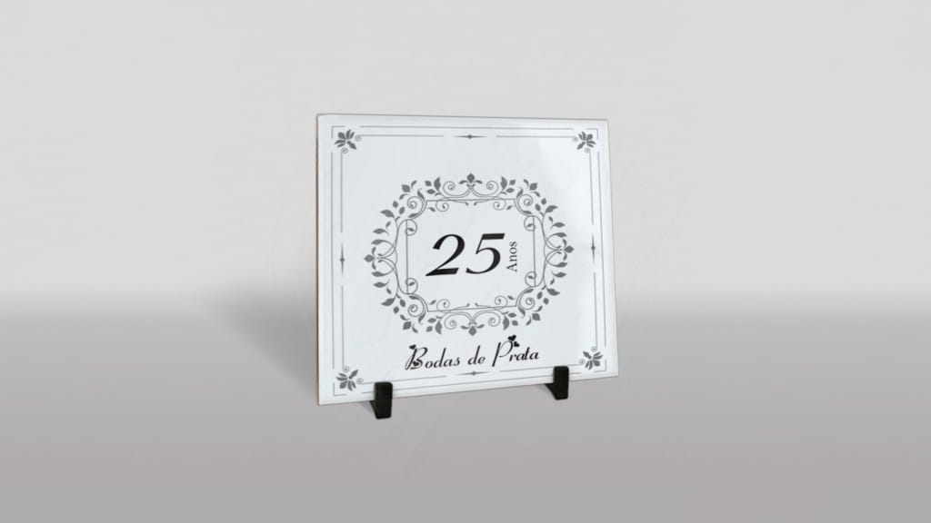 ARTE PARA AZULEJO- BODAS DE PRATA - 25 ANOS - VINTAGE-458