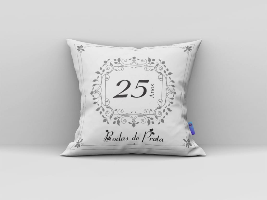 ARTE PARA ALMOFADA - BODAS DE PRATA - 25 ANOS - VINTAGE-459