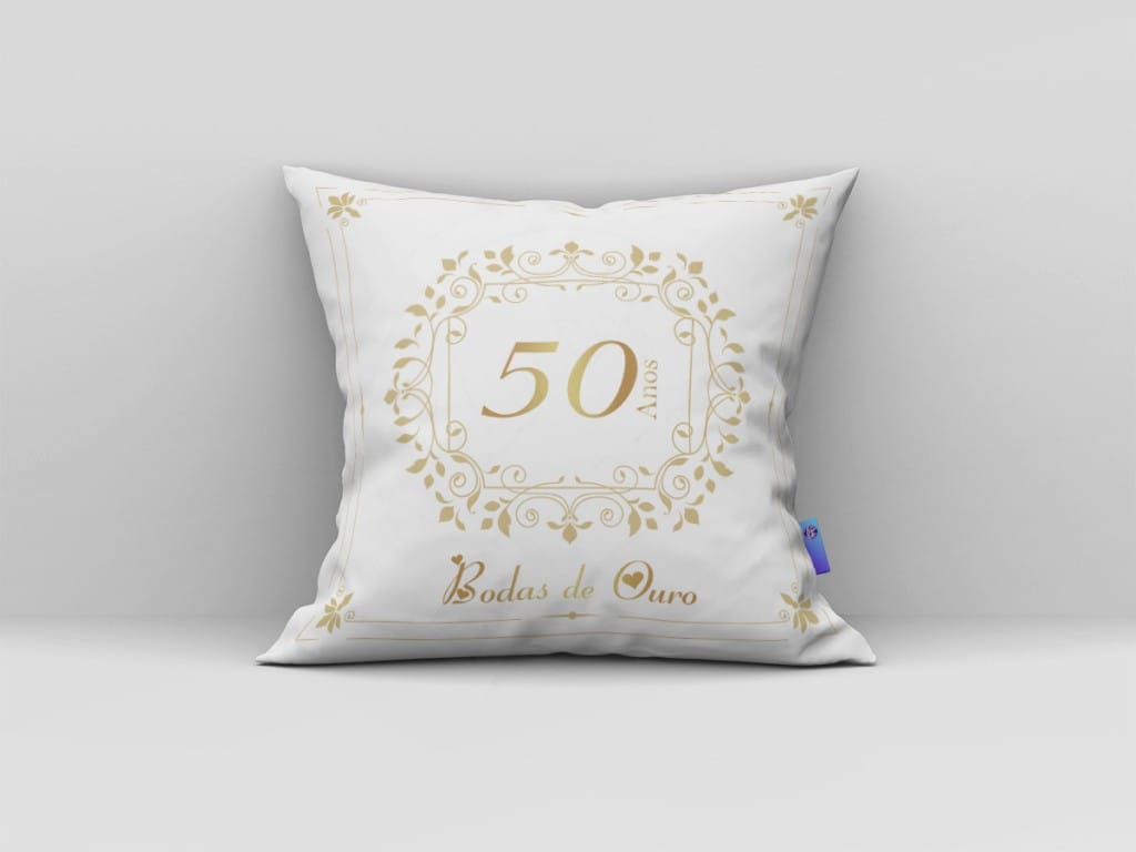 ARTE PARA ALMOFADA BODAS DE OURO - 50 ANOS- VINTAGE--485