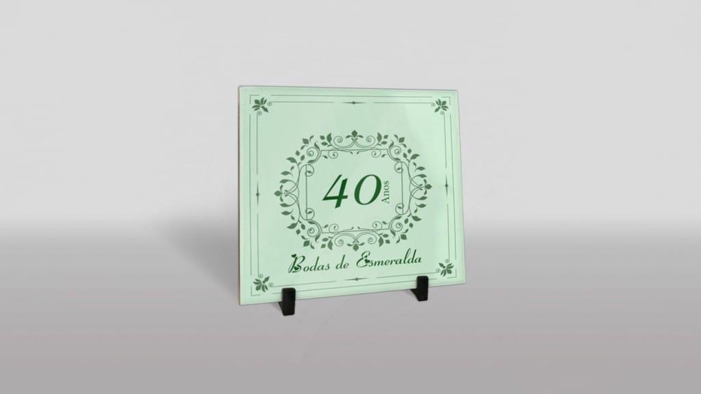 ARTE PARA AZULEJO - BODAS DE ESMERALDA - 40 ANOS - VINTAGE-510