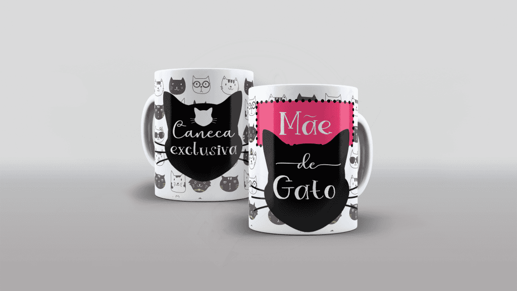 ARTE PARA CANECA MÃE DE GATO-527