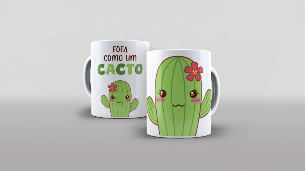 ARTE PARA CANECA  FOFA COMO UM CACTO-581