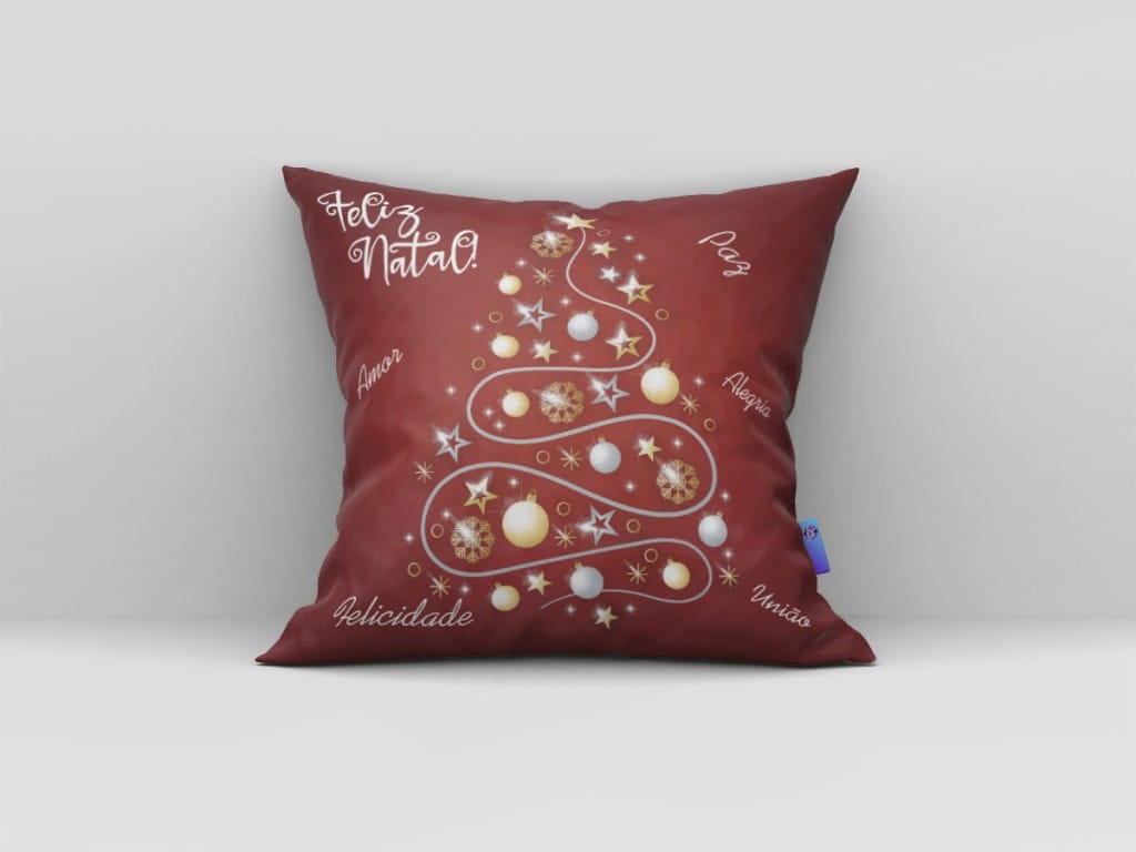 ARTE PARA ALMOFADA - FELIZ NATAL - ÁRVORE DOURADA-609