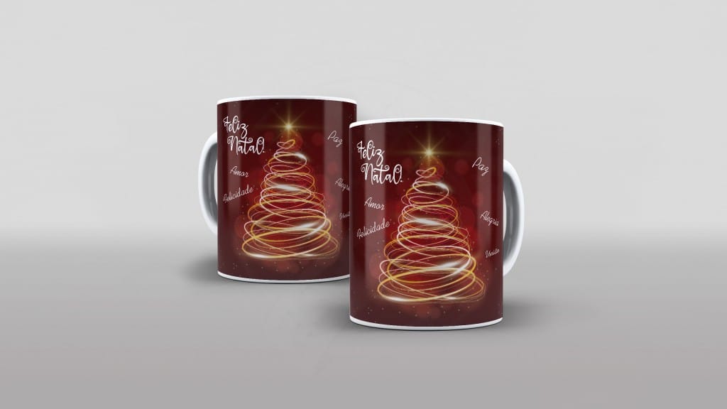 ARTE PARA ALMOFADA - FELIZ NATAL - ÁRVORE DE NATAL COM LUZ-614