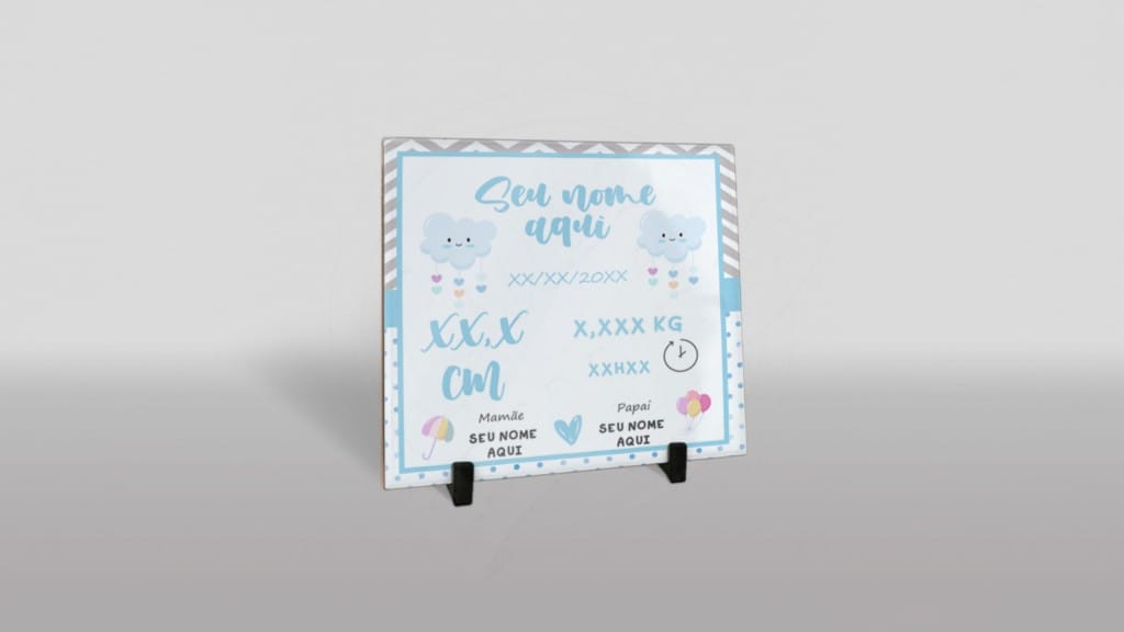 ARTE PARA AZULEJO MATERNIDADE CHUVA DE AMOR AZUL-641