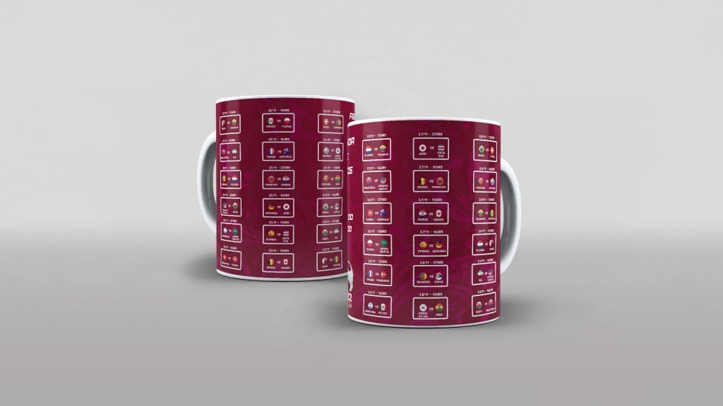 ARTE PARA CANECA AGENDA DE JOGOS DA COPA DO MUNDO-660