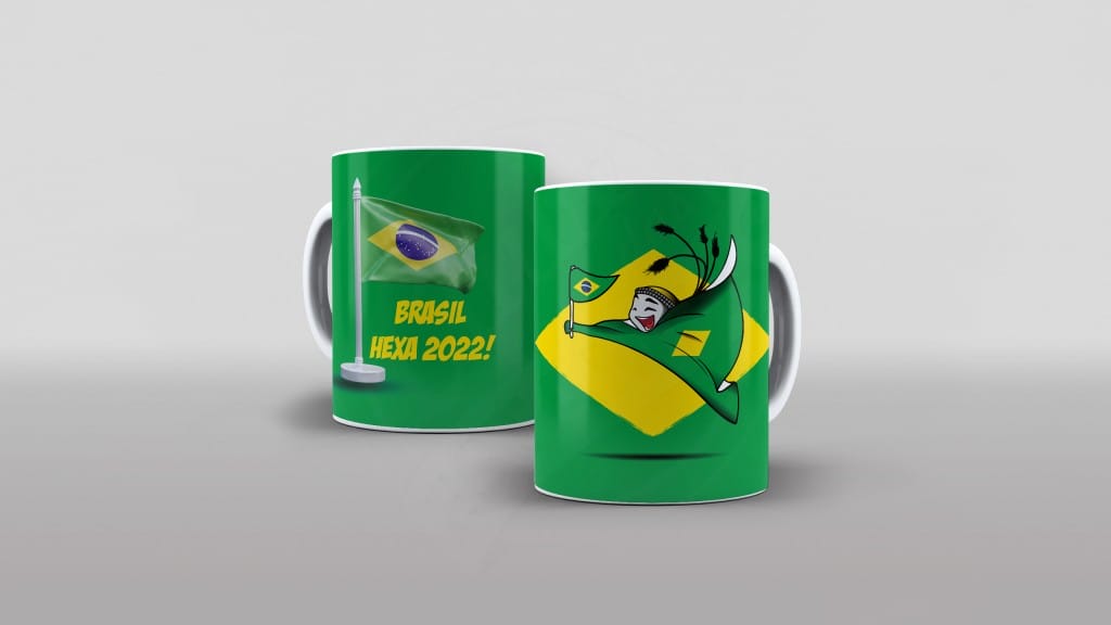 ARTE PARA CANECA BRASIL HEXA 2022 !-662