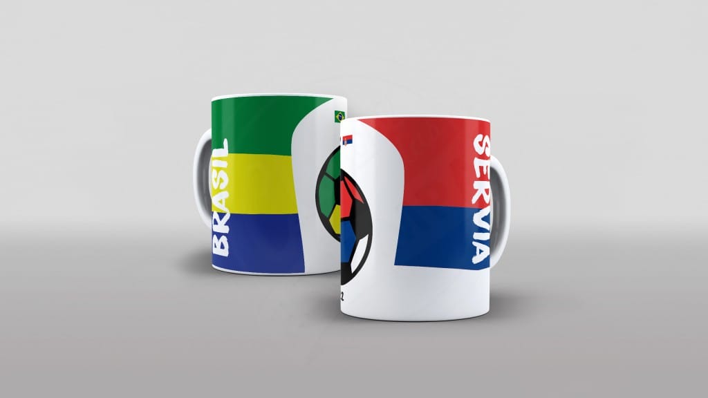 ARTE PARA CANECA BRASIL VS  SERVIA-666