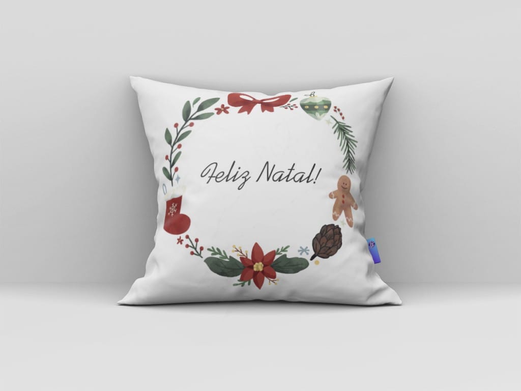 ARTE PARA ALMOFADA FELIZ NATAL GUIRLANDA-681
