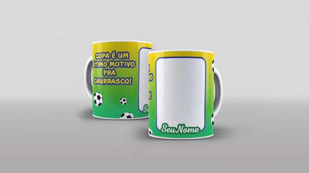 ARTE PARA CANECA COPA É UM ÓTIMO MOTIVO PRA CHURRASCO ! COM NOME E FOTO-703