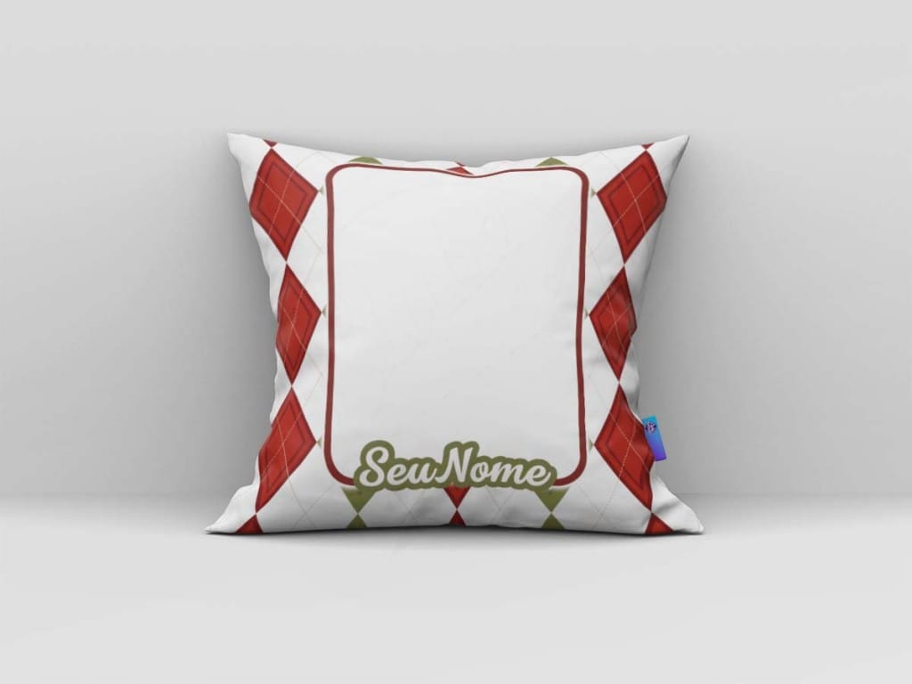 ARTE PARA ALMOFADA COM FOTO  - FELIZ NATAL - ESTAMPA NATALINA LOSANGOS-774