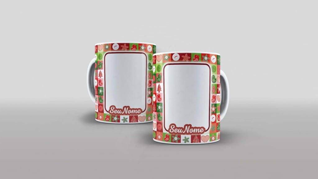 ARTE PARA CANECA COM FOTO - FELIZ NATAL - ESTAMPA MOTIVO NATALINO-778