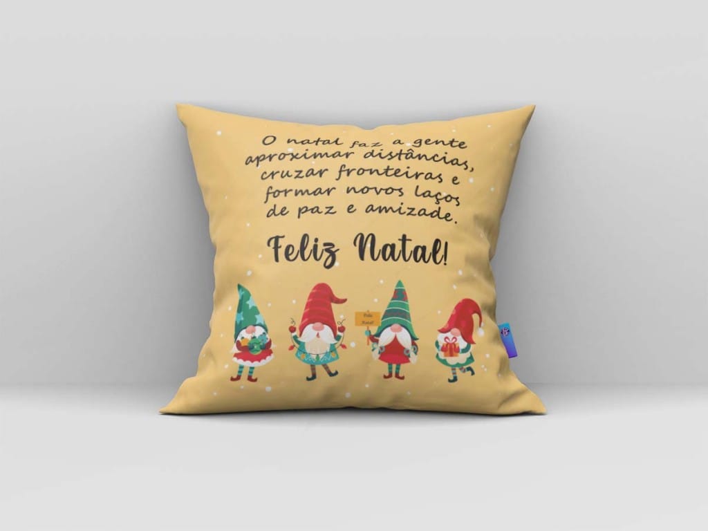 ARTE PARA ALMOFADA- O NATAL FAZ A GENTE APROXIMAR DISTÂNCIAS, CRUZAR FRONTEIRAS E FORMAR NO-841
