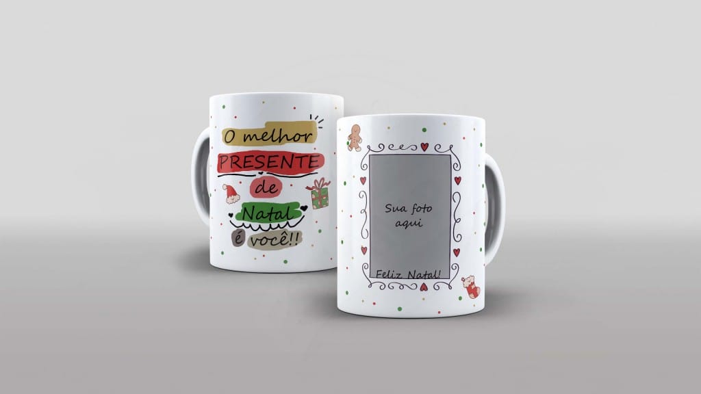 ARTE PARA CANECA COM FOTO - O MELHOR PRESENTE DE NATAL É VOCÊ-879