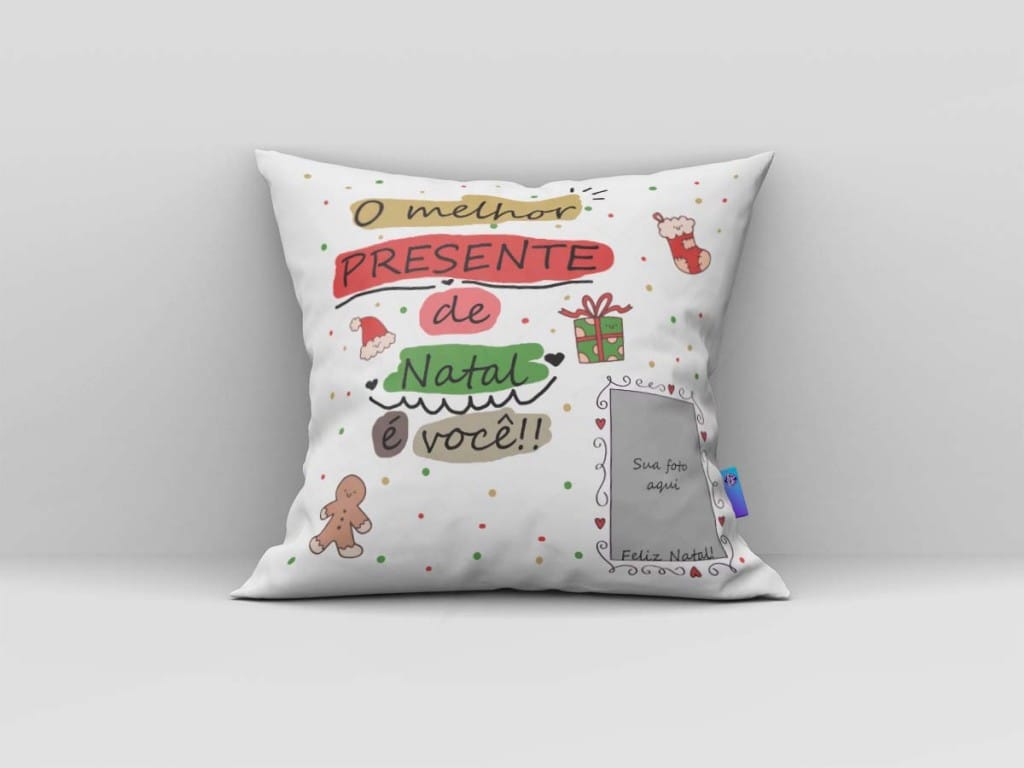 ARTE PARA ALMOFADA  COM FOTO - O MELHOR PRESENTE DE NATAL É VOCÊ-880