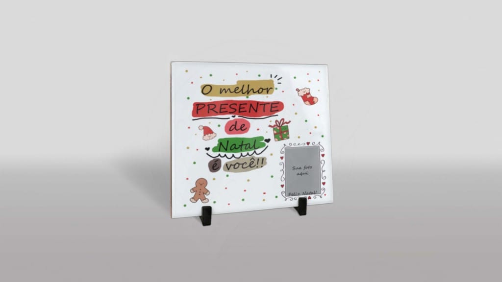 ARTE PARA AZULEJO COM FOTO - O MELHOR PRESENTE DE NATAL É VOCÊ-881