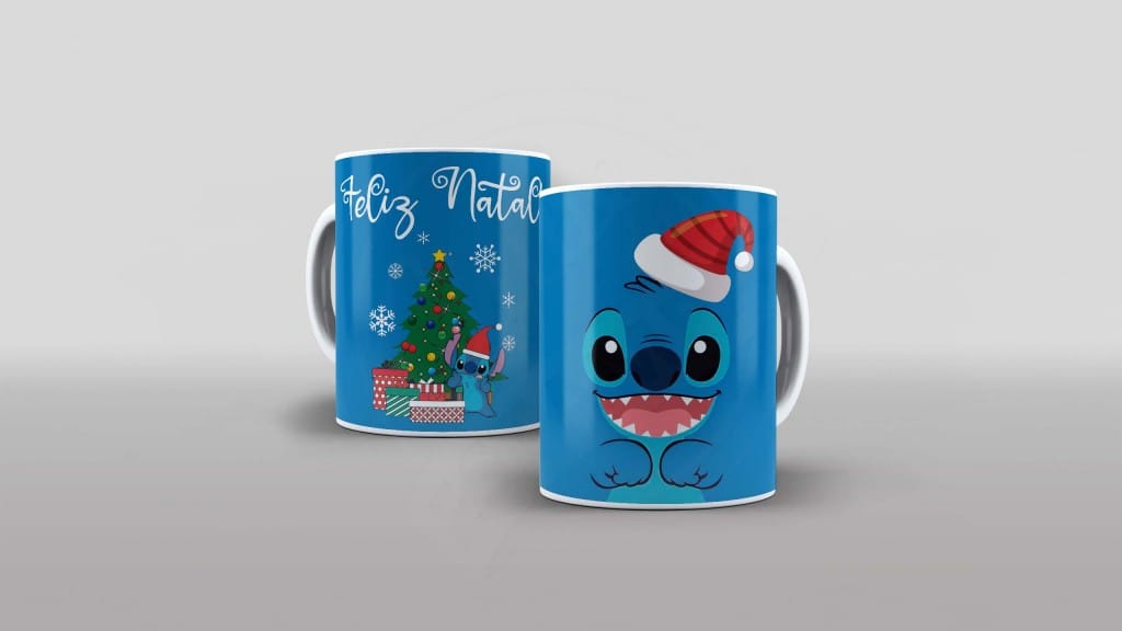 ARTE PARA CANECA NATAL STITCH-890