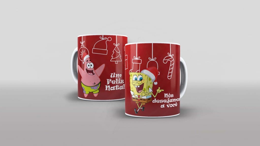 ARTE PARA CANECA NATAL BOB ESPONJA-902