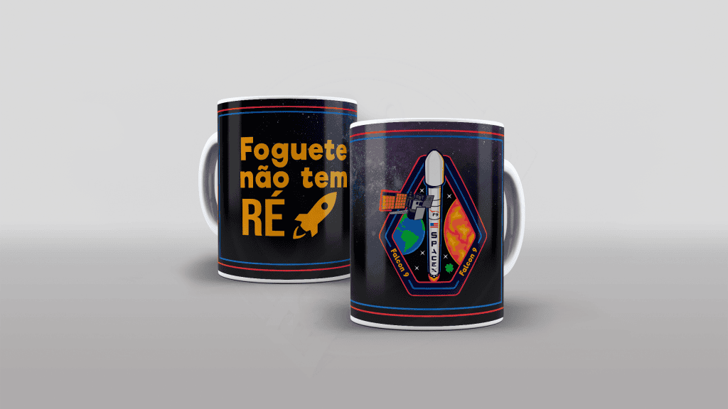 ARTE PARA CANECA - FALCON 9 - FOGUETE NÃO TEM RÉ-920