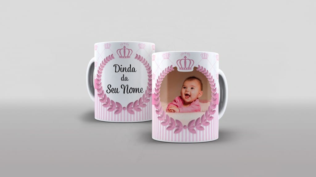 DINDA DINDO DA SEU NOME AZUL ROSA - ESTAMPA CANECAS COM FOTO-96